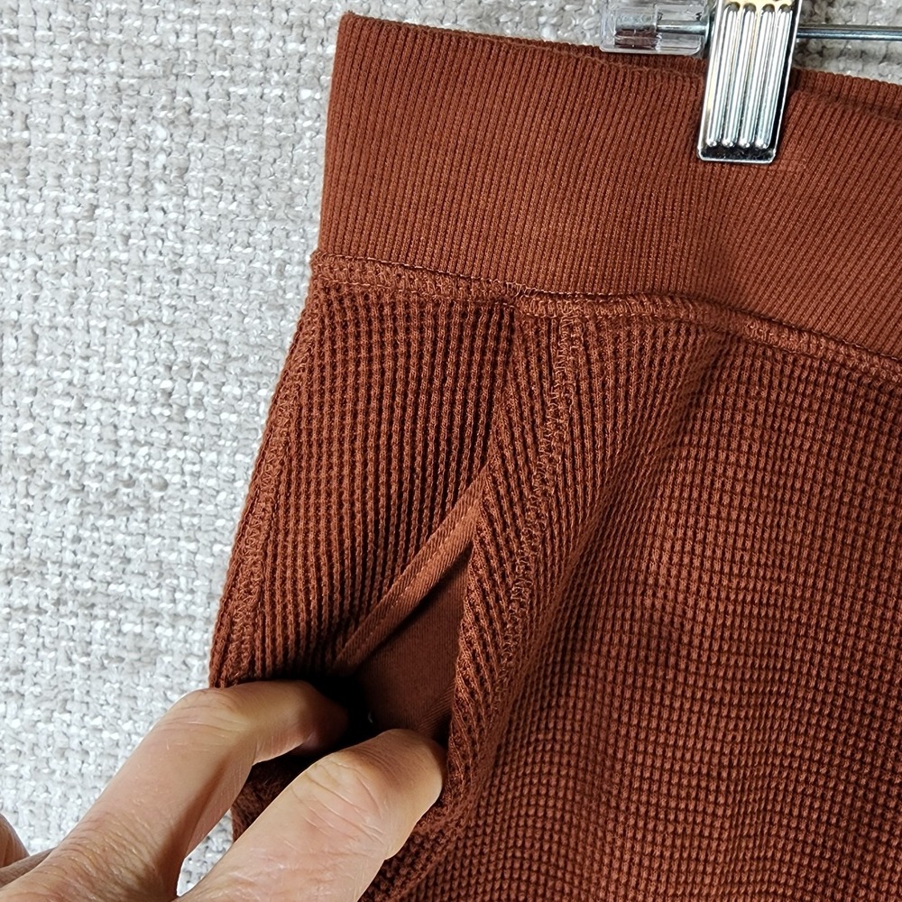 Pact 100% Organic Cotton Waffle Knit Joggers Sweatpants Womens XXL Rust Comfort - Picture 2 of 11